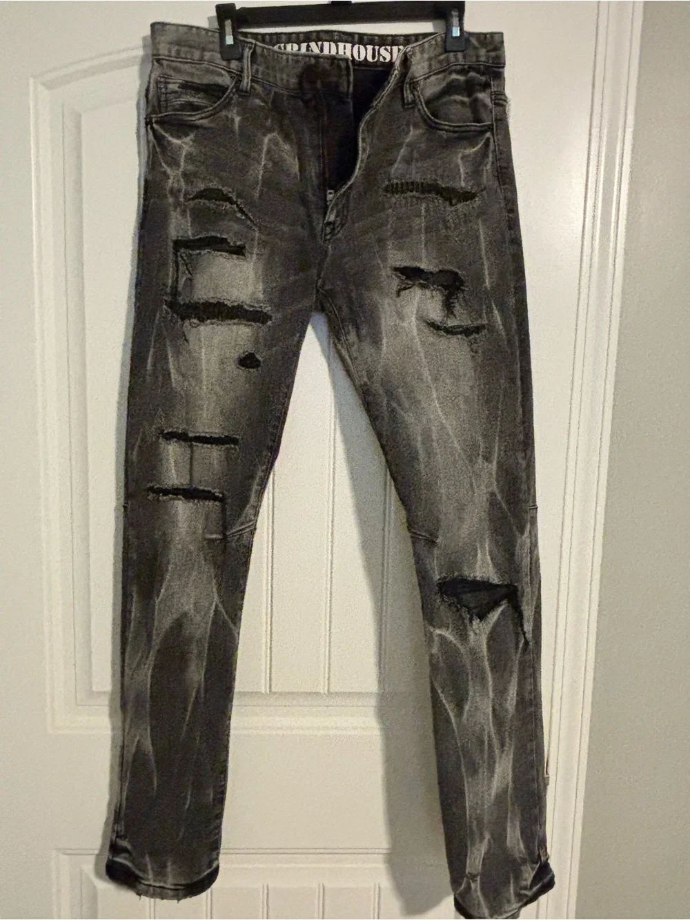 Distressed Black Washed Men’s Jeans